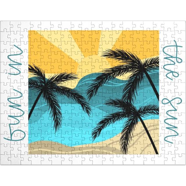 (Custom Beach =5728) Jigsaw Puzzle Wooden 300-Piece for Adults Kids Seniors- Home Decor Family Activity Game Wall Art 38x26cm / 15x10inch Birthday Par