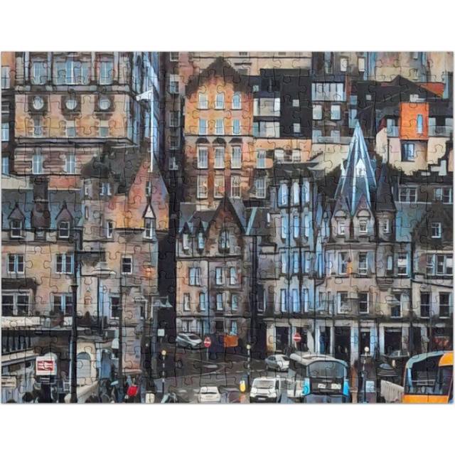 (Edinburgh Skyline=3320) Jigsaw Puzzle Wooden 300-Piece for Adults Kids Seniors- Home Decor Family Activity Game Wall Art 38x26cm / 15x10inch Birthday