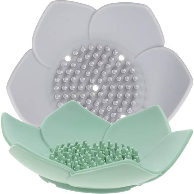 Lotus-Shaped Silicone Soap Holder Self-Draining Soap Dish Stylish and Practical for Bathroom Kitchen