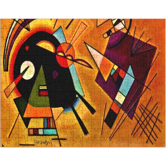 (Wassily Kandinsky 'Black and Violet' Kandinsky Abstract Cubism=5107) Jigsaw Puzzle Wooden 300-Piece for Adults Kids Seniors- Home Decor Family Activi