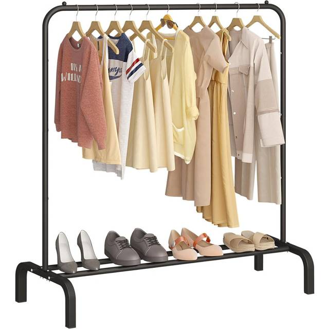Clothing Garment Rack, 110 CM Metal Clothes Rail with Bottom Rack for Coats, Skirts, Shirts, Sweaters