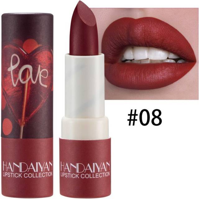 (08) 8 Colors Matte Lipstick Waterproof Velvet Nude Lipstick Sexy Red Brown Lip Matte Pigments Makeup Long Lasting Profissional Makeup