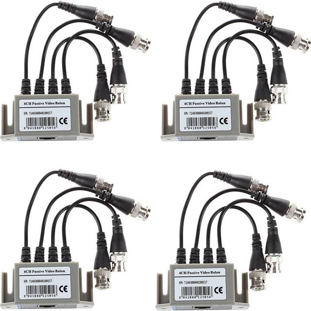 4X 4-Channel Video Balun BNC UTP CAT5 Transmitter for CCTV/ Surveillance Camera Trend