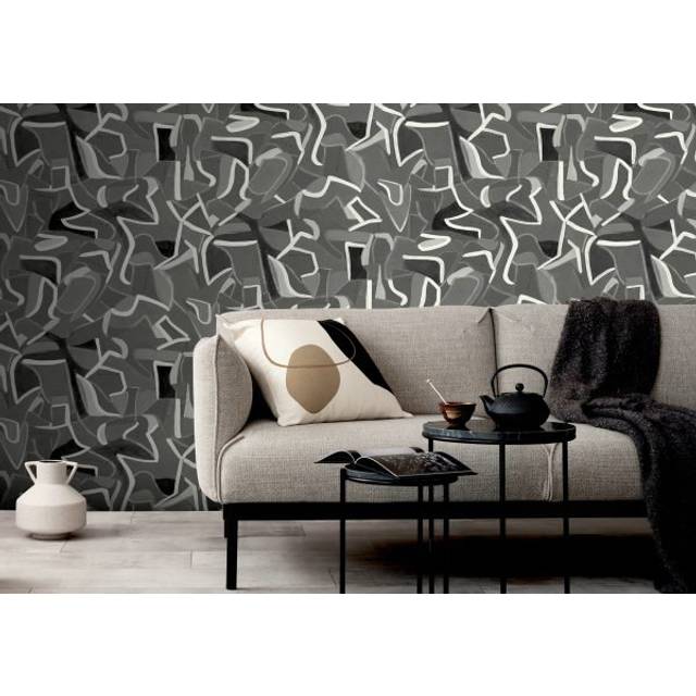10m x 60cm Jigsaw Wallpaper Roll - Black (10cm L X 60cm W)