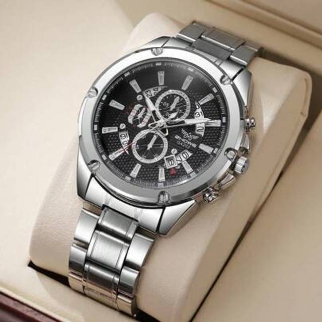 SHEIN 1pc Minimalist Stylish Bar Scale Dial With Faux Eye Quartz Watch, Suitable For Birthday, Graduation Gift