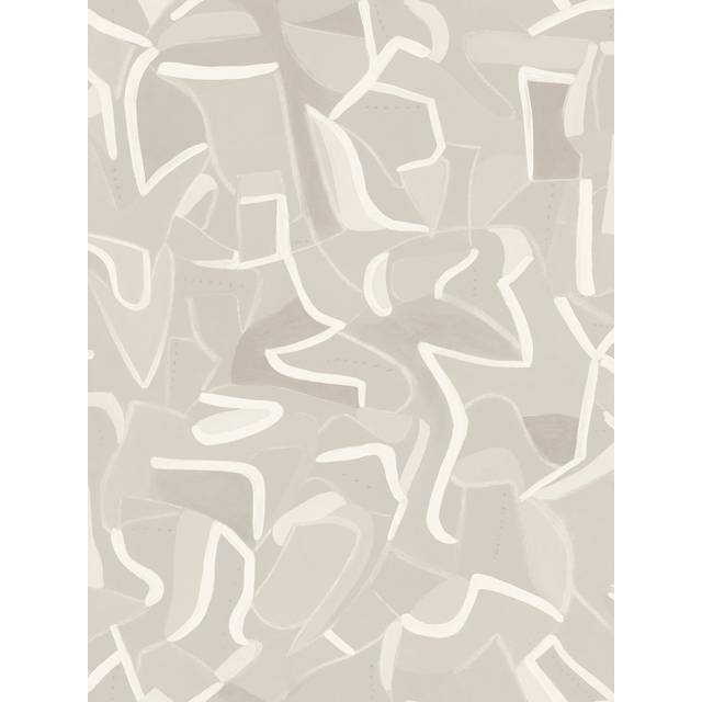 10m x 60cm Jigsaw Wallpaper Roll - Beige (10cm L X 60cm W)