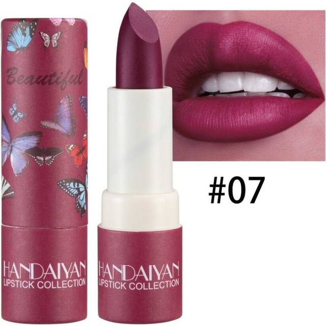 (07) 8 Colors Matte Lipstick Waterproof Velvet Nude Lipstick Sexy Red Brown Lip Matte Pigments Makeup Long Lasting Profissional Makeup
