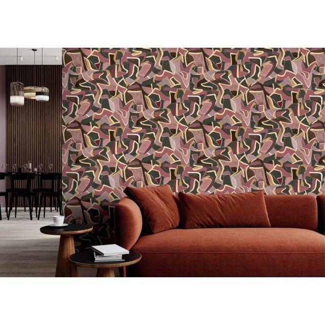 10m x 60cm Jigsaw Wallpaper Roll - Pink (10cm L X 60cm W)