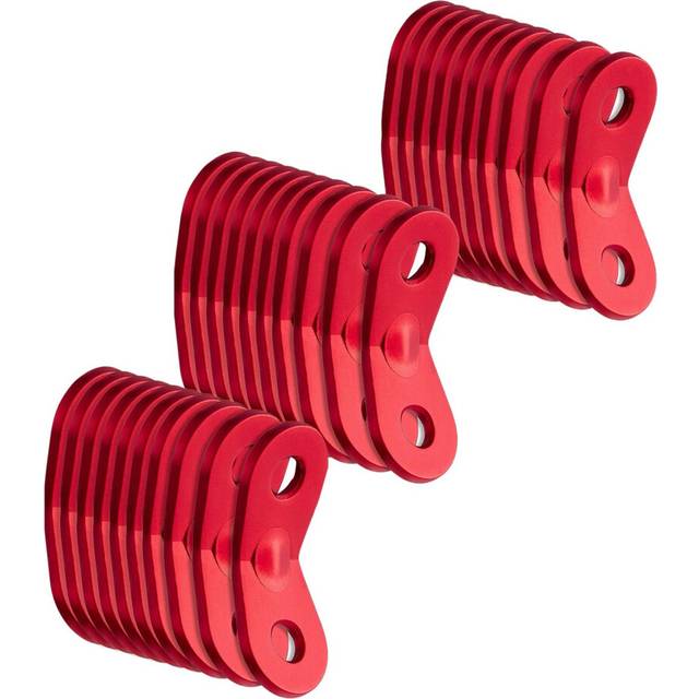 30 Pcs Aluminum Alloy Rope Cord Adjuster,Tent Tensioners Adjuster Tent Adjusters for Outdoor Camping Hiking Accessories, Red