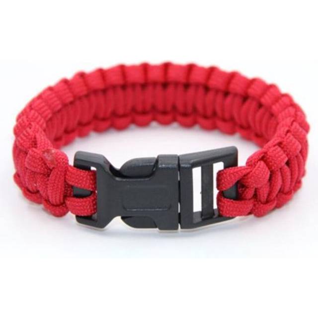(red) Rui Rui Yu Parachute Cord Survival Bracelet With Emergency Hiking Paracord Bracelet Buckle Kit Rope Wristband