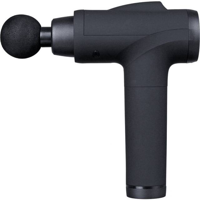 (Black, AU Plug) 30 Speeds Electric Percussive Massager Rechargeable Mute Fascia Muscle Shock Vibration Therapy Device + 6 Heads