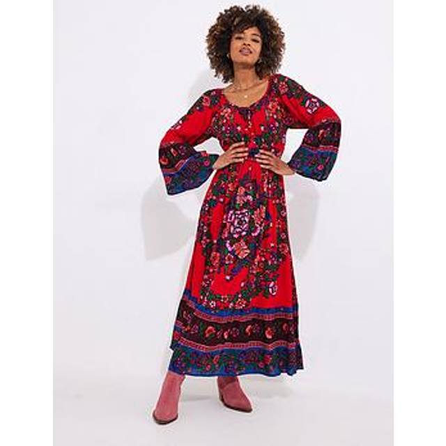 Women's Elsa Boho Printed Maxi Dress - Size 10 - Red - by Joe Browns