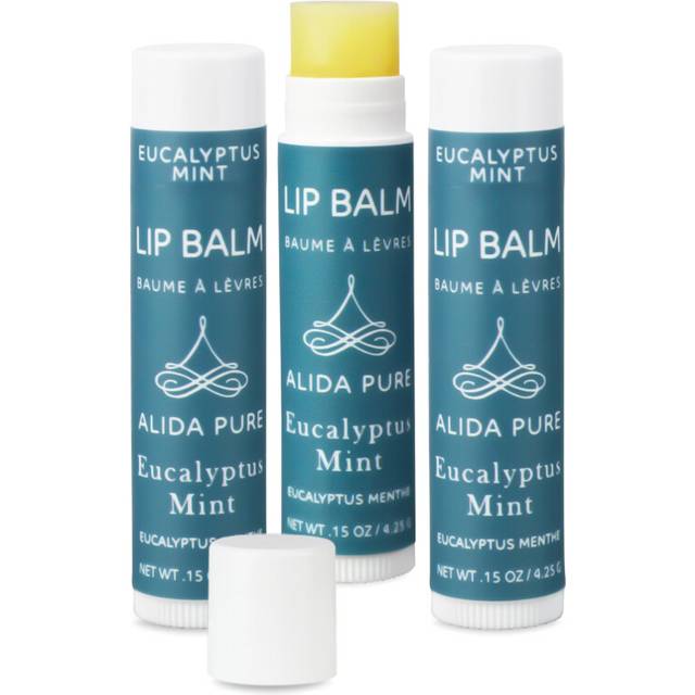 ALIDA PURE Eucalyptus Mint Lip Balm Collection  Vegan  Lip Balm  Beeswax Free  with Avocado Oil  Organic Jojoba Oil  and Vitamin E  Natural Moisturize