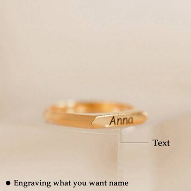 SHEIN 1pc S925 Sterling Silver Custom Engraving English Ring Customized Gift For Women Fine Ladies Jewelery Gift Customized Gift Anniversary Gift