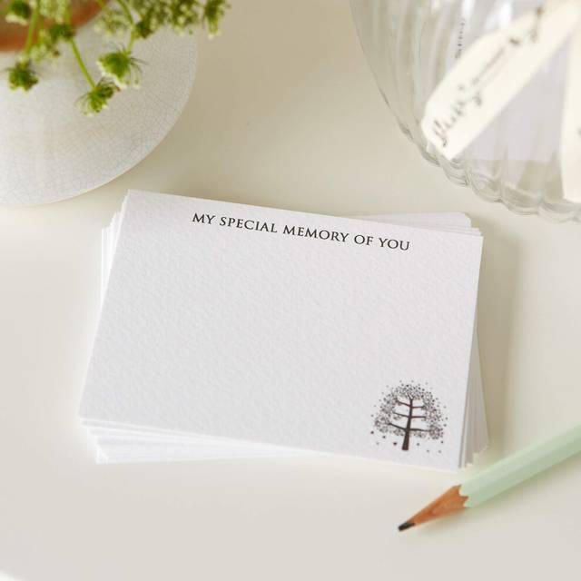 ANGEL & DOVE 25 Funeral Remembrance Cards 'My Special Memory of You' - Thick Textured White Card