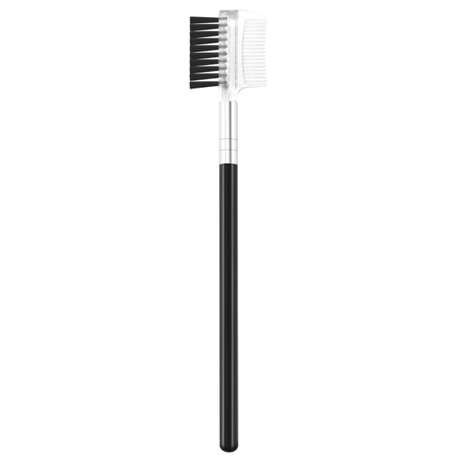 Women Double-sides Brow Comb Eyebrow Brush Wood Holder Make-up Cosmetic Makeup Tool 1pcs Black