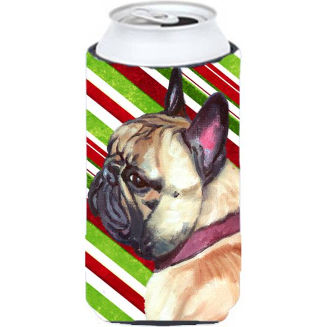 Caroline's Treasures LH9594TBC French Bulldog Frenchie Candy Cane Holiday Christmas Tall Boy Hugger Can Cooler Sleeve Hugger Machine Washable Drink Sl