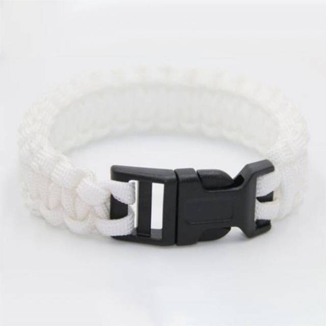 (white) Rui Rui Yu Parachute Cord Survival Bracelet With Emergency Hiking Paracord Bracelet Buckle Kit Rope Wristband