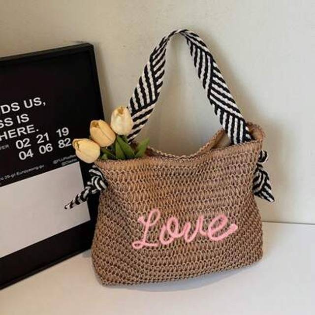 SHEIN 1 PC Custom Fashion Straw Shoulder Bag, Personalized Gift, Bohemian Handbag, Summer Handbag, Wedding Bachelor Party Bridal Shower Engagement Beach Vac