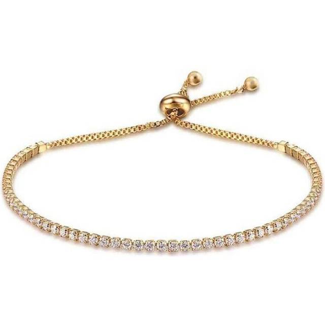 (gold) Cubic Zirconia Bracelet Bangle Beads Adjustable Handmade Charm Bracelets Women Fashion Jewelry Gifts