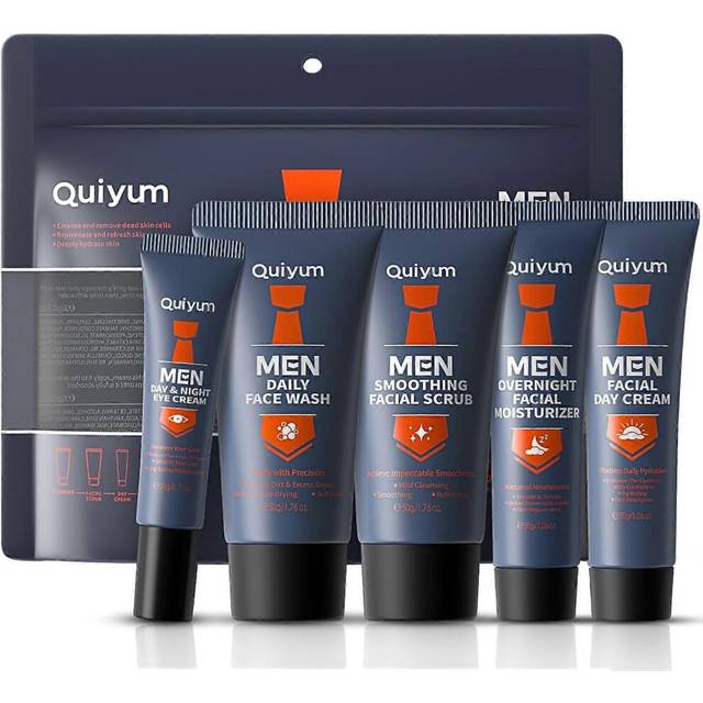 (1 Set) Mens Face Care Kit, Mens Skincare Gift Set, Anti-Aging Skin Care Routine Kit - Mens Face Wash, Scrub, Mens Evening Moisturiser & Day Cream, Ey