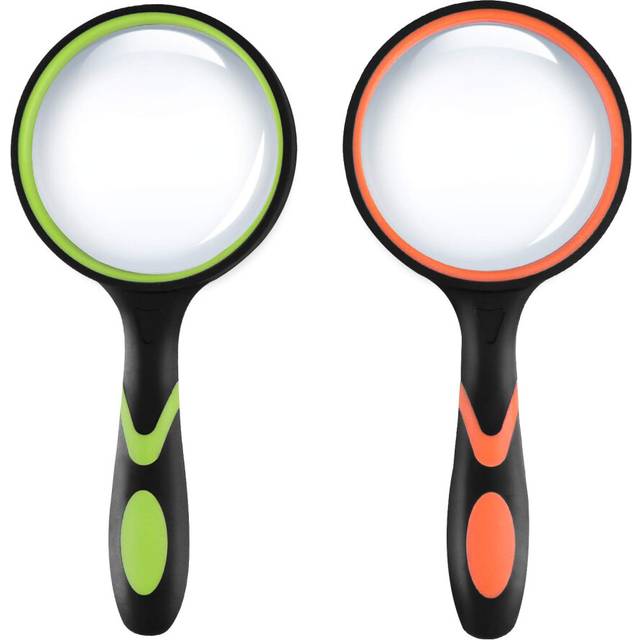 Magnifying Glass 10X 75mm Magnifying Lens with Non-Slip Soft Rubber Handle Magnification Handheld Shatterproof Mirror Magnifier Glasses for Reading
