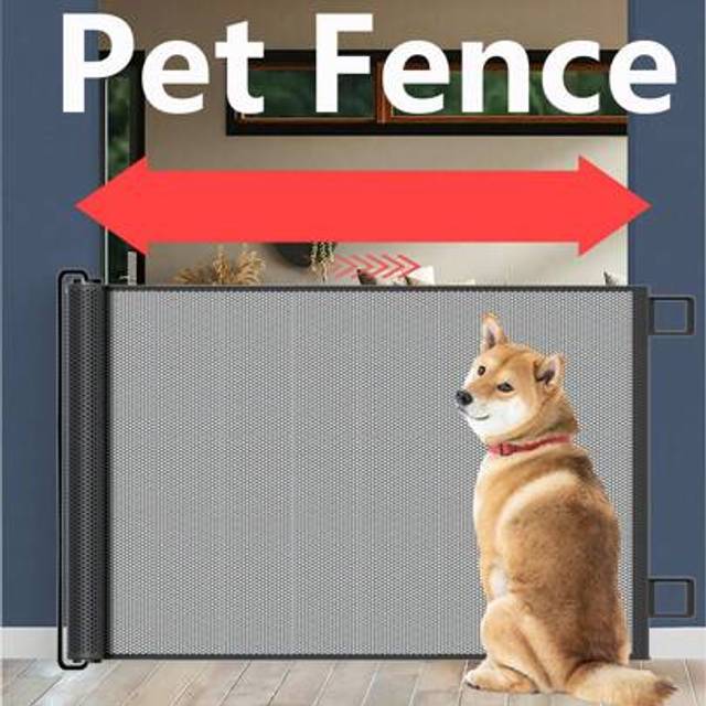 SHEIN Retractable Pet Gate/Fence, Suitable For Cats And Dogs, Effectively Prevents Kittens And Puppies From Entering Rooms, Corrects Pet Behavioral Issues,