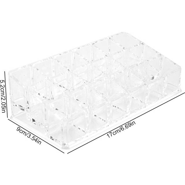 Transparent acrylic 18 grid lipstick makeup storage box
