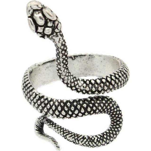 (antique silver) Stylish Punk Men Women Snake Shape Adjustable Opening Finger Ring Party Jewelry Accessories Gifts