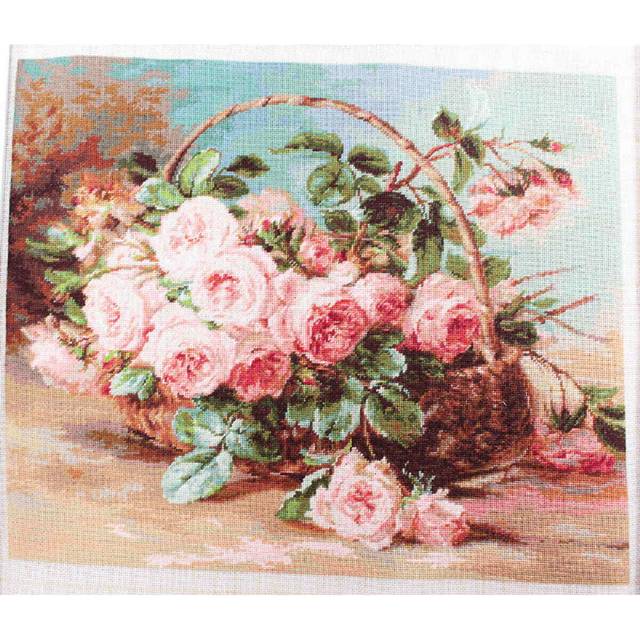 Luca-s counted tappiserie kit "basket of roses", 30x24cm, diy