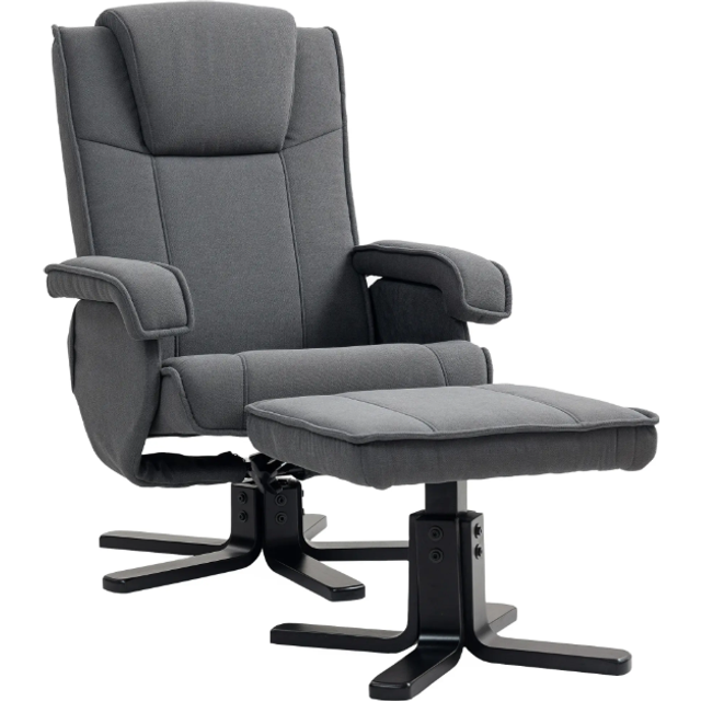 Homcom rocker swivel recliner chair with footstool, velvet upholstered