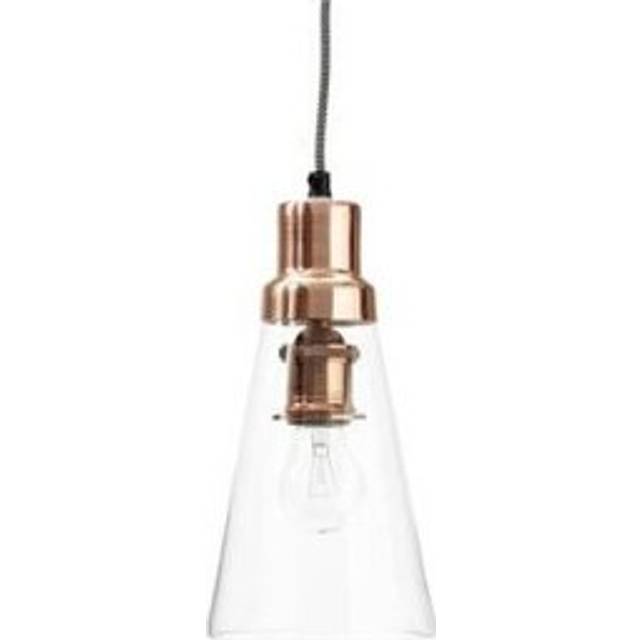 Ceiling copper lamp pendant glass funnel light danish design by hubsch