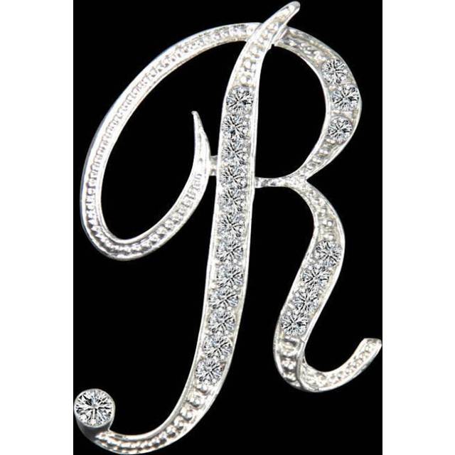(R) Gifts Rhinestone Letter Crystal Pins Jewelry Letter Alphabetical English Brooch Brooches