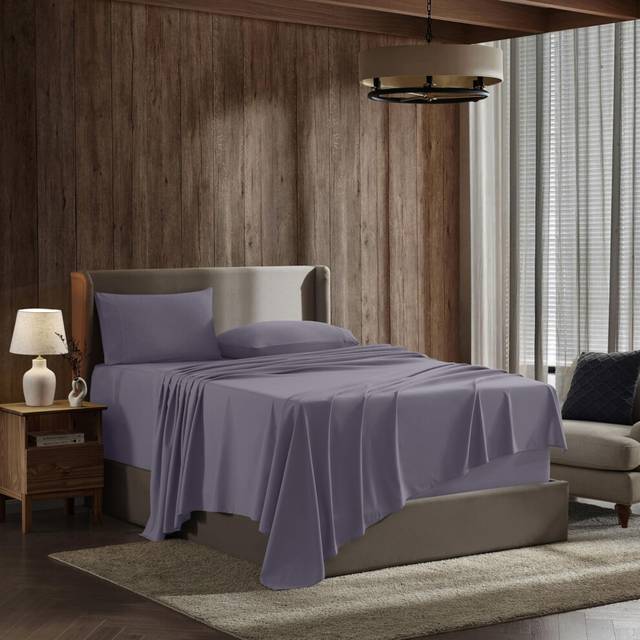 Nestl RV Short Queen Sheet Set - 4 Piece Bed Sheets for Short Queen Size Bed  Deep Pocket  Hotel Luxury  Extra Soft  Breathable and Cooling  Grayish P