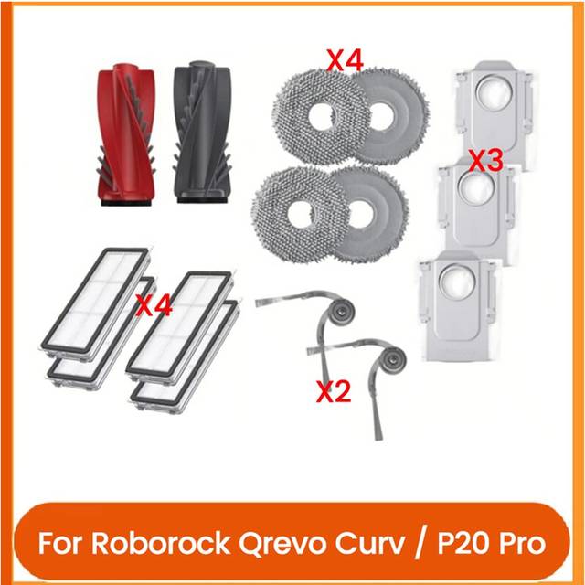 For Qrevo Curv /P20 Pro Robot Vacuum Attachments Main Side Brushes Dust Bags Mop Pads Filters Replacement Parts