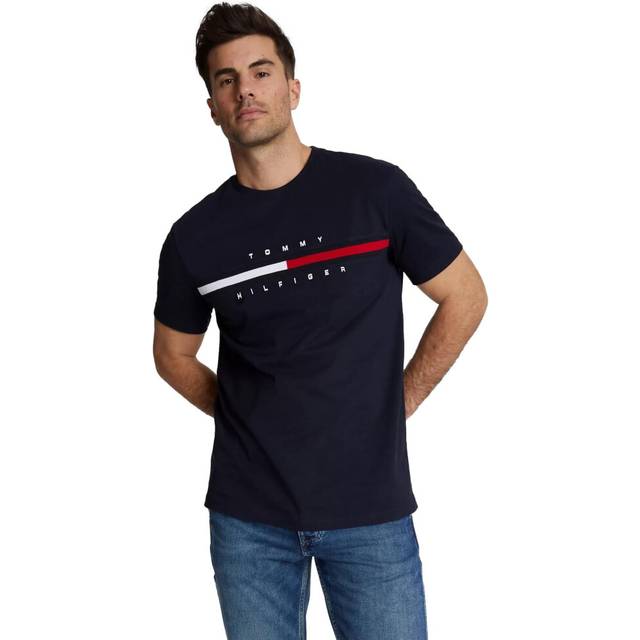 Tommy Hilfiger Men's Regular Fit Flag Embroidered Crew Neck T-Shirt  N