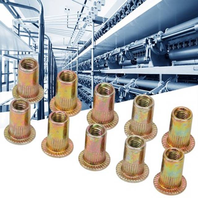 200pcs zinc colored plating m3 rivet nut fastener threaded insert nuts kit♬