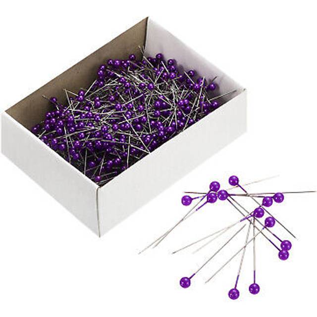 Sewing Pins 800pcs Round Pearl Dressmaking Corsage Pins Straight Pins, Purple