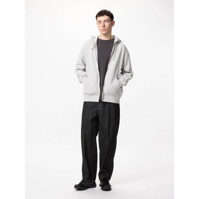 (09 BLACK/M) Uniqlo Japan Wide Tapered Jeans
