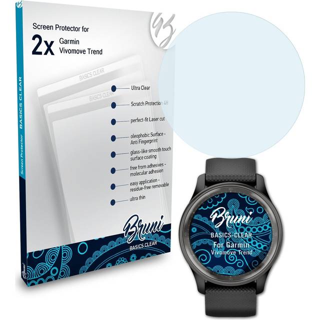 Bruni 2x Protective Film For Garmin Vivomove Trend Screen Protector