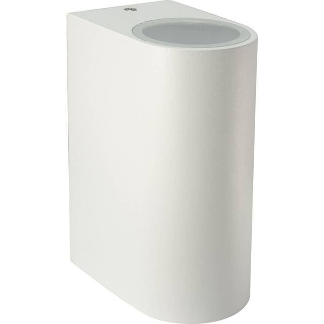 Matt white double stainless steel outdoor garden wall light gu10 zlc055w