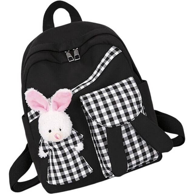 (Black) Kids Backpack Adjustable Strap Preschool Daycare School Bag Nylon Daypack