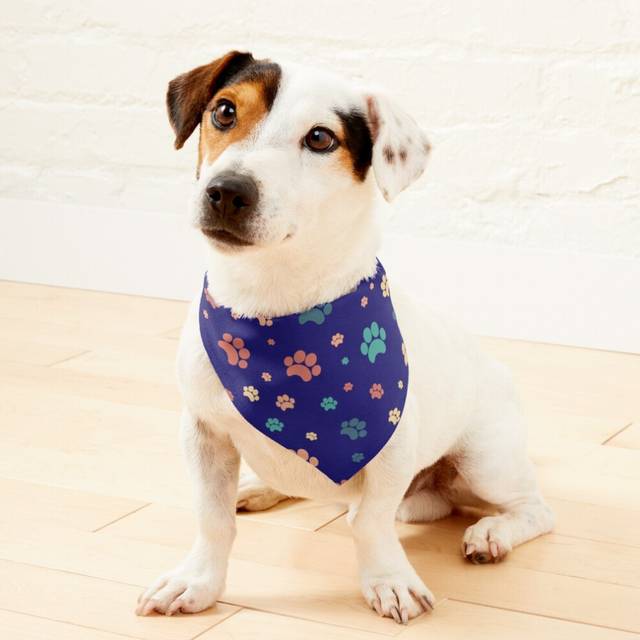 (Dog Bandanna Pattern=1709) 2-in-1 Pet Bandana Collar with Quick Release Buckle & D-Ring Adjustable Cat Scarf for Large/XLarge/XXLarge Dogs, Double-Si