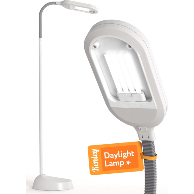 Kenley Daylight Lamp - Reading Light Floor Standing - Natural Bright Sunlight - Energy Saving Bulb for True Colours - Sturdy & Easy to Assemble -