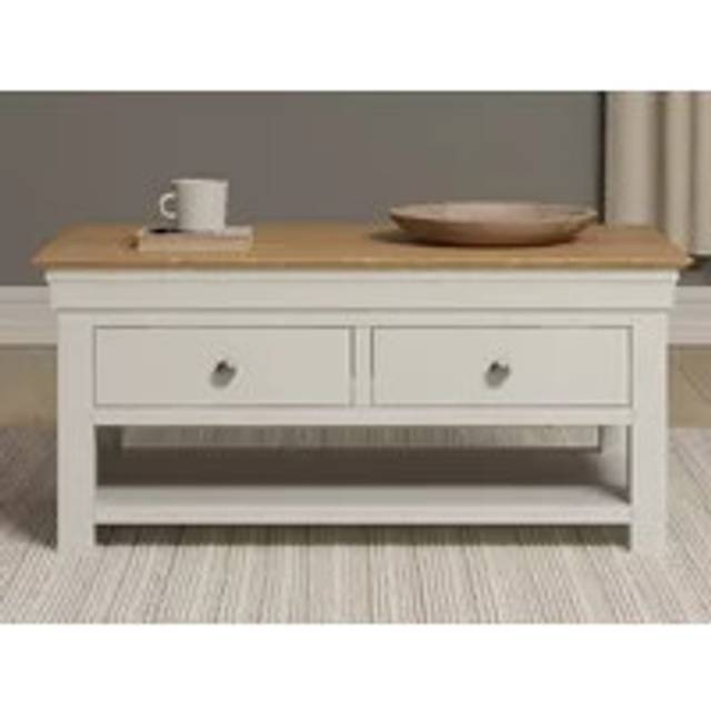 Seconique Bordeaux Ivory and Oak 2 Drawer Coffee Table Assembled