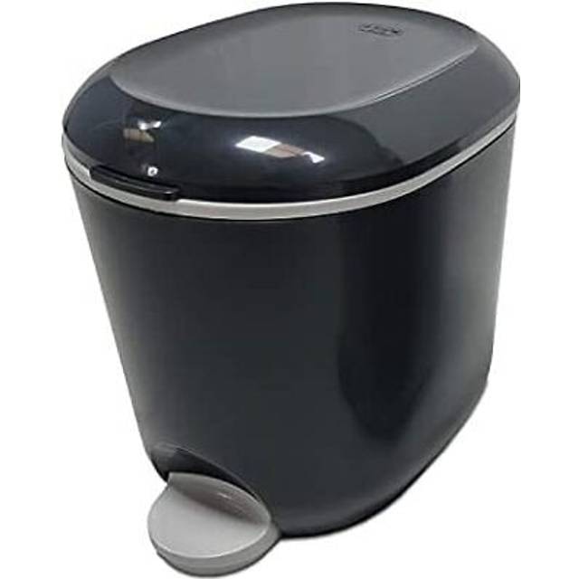 Addis Premium Deluxe Bathroom Office Pedal Bin with inner, 3.5 litre, Charcoal Grey & Light Grey
