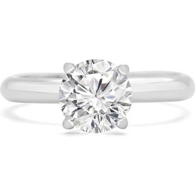 Majesty Diamonds MD240166-4.5 1.05 CT Round Lab Created Diamond Solitaire Engagement Ring in 14K White Gold - Size 4.5