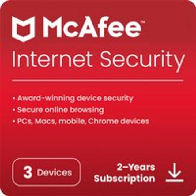 McAfee Internet Security Digital Download for 3 Devices, 2 Year Subscription