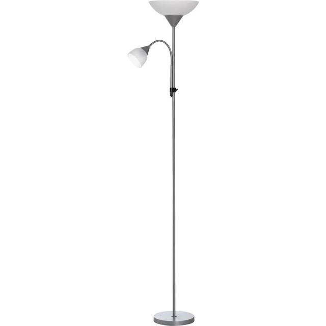 HOMCOM Mother-Child Floor Lamp Duo Light Steel Frame w/ 2 Switches Round Base