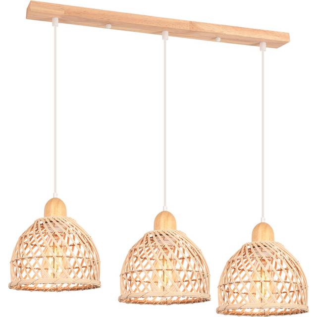 Vintage Pendant Light 3 Lights Bamboo Pendant Light Modern Retro Ceiling Light Indoor Pendant Lights
